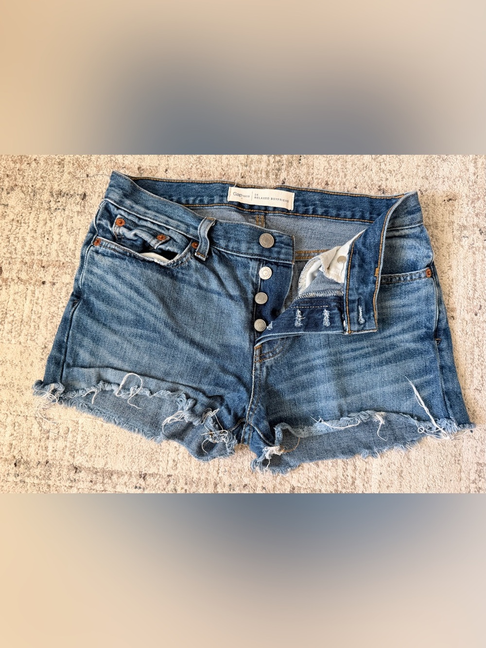 GAP Distressed Denim Jean Shorts - Blue
